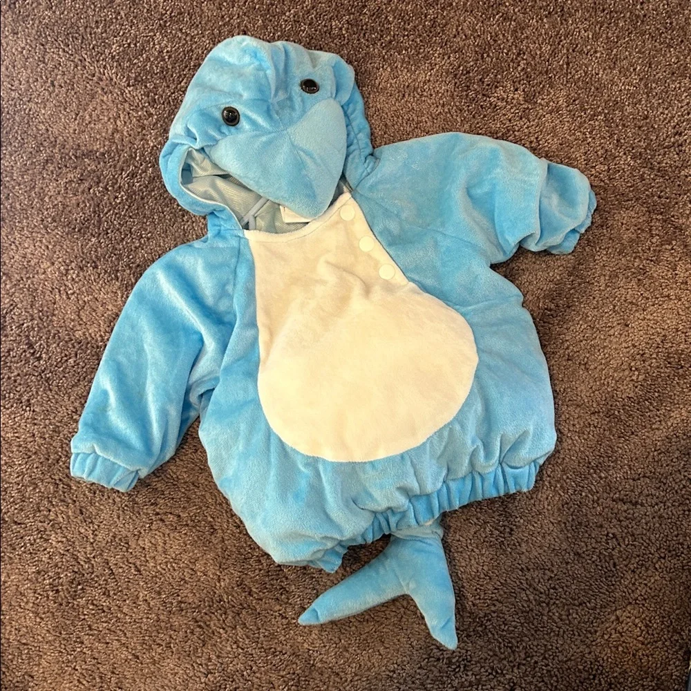 Hyde & Eek baby blue shark costume 6-12m